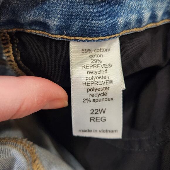 M Maurices Everflex Denim Jeans Blue Straight Leg Midrise Stretch Plus Size 22W - Picture 7 of 8